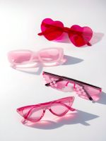Cute Simple Style Heart Shape Solid Color Pc Square Full Frame Kids Sunglasses sku image 1