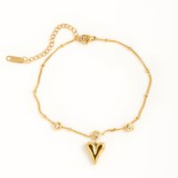 Luxurious Sexy Round Heart Shape 304 Stainless Steel Plating 18K Gold Plated Women's Anklet main image 5