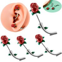 1 Piece Elegant Lady Classic Style Rose 304 Stainless Steel Copper Ear Studs Cartilage Earrings main image 1