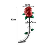 1 Piece Elegant Lady Classic Style Rose 304 Stainless Steel Copper Ear Studs Cartilage Earrings main image 2