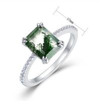 Lab-grown Gemstone Sterling Silver White Gold Plated Elegant Simple Style Geometric Zircon Rings main image 2