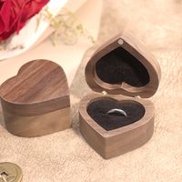 Elegant Heart Shape Wood Jewelry Boxes sku image 4