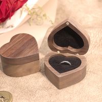 Elegant Heart Shape Wood Jewelry Boxes sku image 11