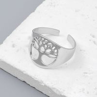 Hip-Hop Rhombus Cross Leaves 201 Stainless Steel Polishing Metal Women's Adjustable Ring main image 2