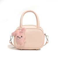 Women's Pu Leather Solid Color Classic Style Sewing Thread Zipper Shoulder Bag sku image 1