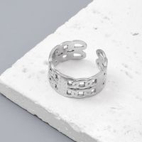 Hip Hop Rombo Cruzar Sale De Acero Inoxidable 201 Pulido Metal Mujeres Anillo Ajustable sku image 9