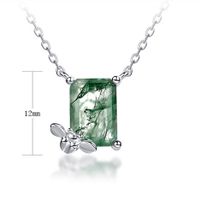 Lab-grown Gemstone Sterling Silver White Gold Plated Elegant Simple Style Bee Pendant Necklace main image 2