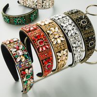 Women's Lady Modern Style Korean Style Flower Alloy Inlay Rhinestones Glass Hair Band main image 6