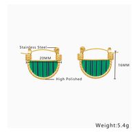 Titanium Steel 18K Gold Plated Retro Simple Style Semicircle Inlay Natural Stone Earrings Necklace sku image 3
