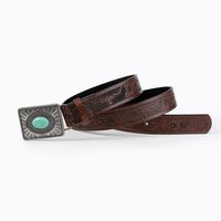 Vintage Style Classic Style Color Block Pu Leather Plating Inlay Turquoise Women's Leather Belts main image 2