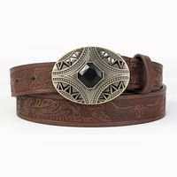 Vintage Style Classic Style Color Block Pu Leather Plating Inlay Turquoise Women's Leather Belts main image 10
