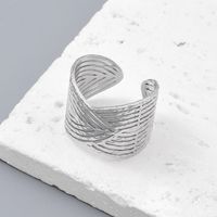 Hip-Hop Feather Flower 201 Stainless Steel Polishing Women's Adjustable Ring main image 3