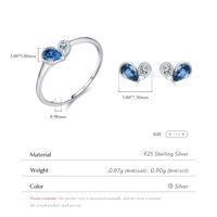 Sweet Simple Style Shiny Heart Shape Sterling Silver Inlay Zircon Rhodium Plated Women's Jewelry Set main image 2