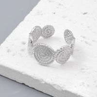 Hip-Hop Feather Flower 201 Stainless Steel Polishing Women's Adjustable Ring sku image 1