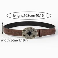 Vintage Style Classic Style Color Block Pu Leather Plating Inlay Turquoise Women's Leather Belts sku image 4
