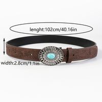 Vintage Style Classic Style Color Block Pu Leather Plating Inlay Turquoise Women's Leather Belts sku image 5
