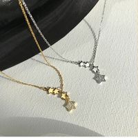 Copper Silver Plated Sweet Simple Style Plating Star Pendant Necklace main image 3