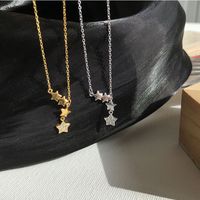 Copper Silver Plated Sweet Simple Style Plating Star Pendant Necklace main image 1