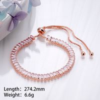 Wholesale Cute Sweet Color Block Copper Plating Inlay 18K Gold Plated Rose Gold Plated White Gold Plated Zircon Tennis Bracelet sku image 4