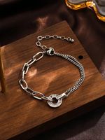 Simple Style Classic Style Solid Color Iron Copper Plating Inlay Zircon 18K Gold Plated Silver Plated Women's Bracelets main image 4