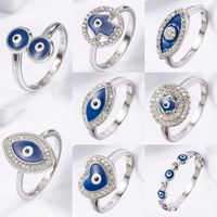 Sterling Silver White Gold Plated Casual Classical Funny Plating Inlay Snake Zircon Rings main image 1