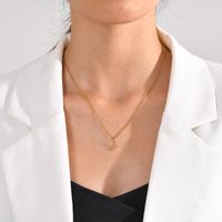 201 Stainless Steel Simple Style Classic Style Solid Color Pendant Necklace main image 4