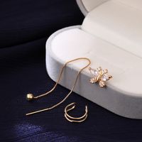 3 Pieces Simple Style Classic Style Solid Color Inlay Copper Zircon Ear Studs main image 9