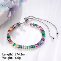 Wholesale Cute Sweet Color Block Copper Plating Inlay 18K Gold Plated Rose Gold Plated White Gold Plated Zircon Tennis Bracelet sku image 4