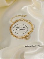 Simple Style Classic Style Solid Color Iron Copper Plating Inlay Zircon 18K Gold Plated Silver Plated Women's Bracelets sku image 1