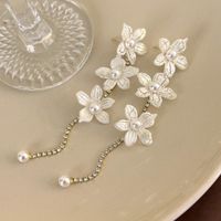 1 Pair Vacation Sweet Flower Inlay Alloy Pearl Ear Studs main image 8