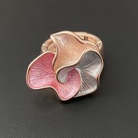 Casual Simple Style Waves Flower Alloy Plating Women's Adjustable Ring 1 Piece sku image 1