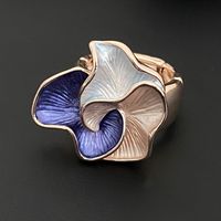 Casual Simple Style Waves Flower Alloy Plating Women's Adjustable Ring 1 Piece sku image 2