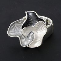 Casual Simple Style Waves Flower Alloy Plating Women's Adjustable Ring 1 Piece sku image 3