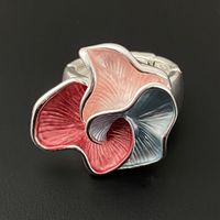 Casual Simple Style Waves Flower Alloy Plating Women's Adjustable Ring 1 Piece sku image 4