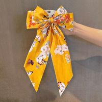 Foreign Trade Hot Selling Adult Retro Printed Large Ribbon Bowknot Barrettes Korean Style Elegant Back Head Spring Clip For Women sku image 14