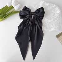 Foreign Trade Hot Selling Adult Retro Printed Large Ribbon Bowknot Barrettes Korean Style Elegant Back Head Spring Clip For Women sku image 1
