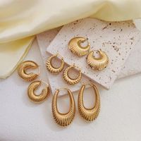 1 Pair Vintage Style U Shape Plating 304 Stainless Steel None 18K Gold Plated Ear Studs main image 1