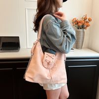 Women's Pu Solid Color Classic Style Sewing Thread Zipper Shoulder Bag main image 6