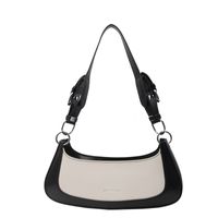 Women's Pu Leather Solid Color Classic Style Sewing Thread Zipper Shoulder Bag sku image 2