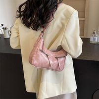 Women's Pu Leather Solid Color Classic Style Sewing Thread Zipper Shoulder Bag main image 2