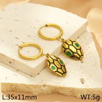 304 Stainless Steel 18K Gold Plated Simple Style Patchwork Animal Bracelets Earrings sku image 1