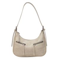 Femmes Faux Cuir Couleur Unie Style Classique Fil À Coudre Fermeture Éclair Sac D'Épaule sku image 3