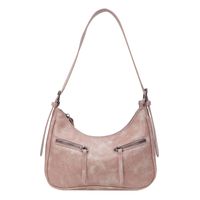 Femmes Faux Cuir Couleur Unie Style Classique Fil À Coudre Fermeture Éclair Sac D'Épaule sku image 4