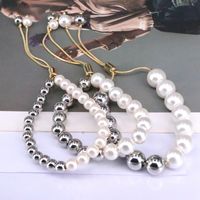 Freshwater Pearl Copper Silver Plated IG Style Simple Style Beaded Round Bracelets main image 3