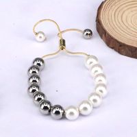 Freshwater Pearl Copper Silver Plated IG Style Simple Style Beaded Round Bracelets main image 4