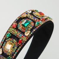 Women's Baroque Style Classic Style Korean Style Geometric Alloy Cloth Inlay Rhinestones Glass Hair Band main image 3