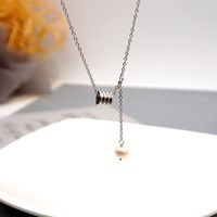 304 Stainless Steel Freshwater Pearl Titanium Steel Gold Plated Casual Modern Style Simple Style Handmade Geometric Pendant Necklace main image 8
