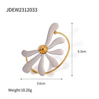 1 Piece Simple Style Classic Style Little Daisy Plating 304 Stainless Steel 18K Gold Plated Earrings main image 5