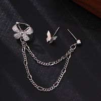 1 Pair Preppy Style Vacation Heart Shape Bow Knot Asymmetrical Inlay Copper Zircon Earrings main image 6