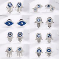 1 Piece Classical Funny Eye Octopus Plating Inlay Sterling Silver Zircon White Gold Plated Ear Studs main image 1